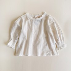 Bienvenue女童款雪花蕾絲雪紡衫