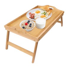 Hariro折疊式原木床邊托盤, 單色