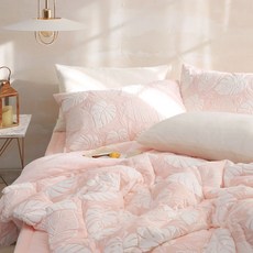 플로라침구 몬스테라 극세사 차렵이불+패드+베개커버