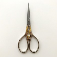 프렌치 에펠 모티브 빈티지 앤틱 자수 퀼팅 가위, B타입 클래식 실버 골드, 1개
