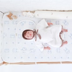 아이레빗 유아용 아이스론 양면 쿨매트 리안드림콧 호환, 블루토끼, 1개