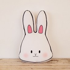 小白兔大頭靠墊, 白色