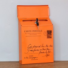 Bluefog 壁掛式鐵製附鎖信箱, 12 橘色 小字