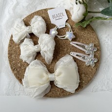 BEASOL 女童莉茲髮夾5件 + 髮圈2件套組