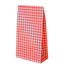 Donna&deco 格紋紙袋, 100個, 紅色