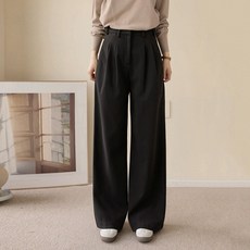 앤드스타일 여성용 롱/기본/숏 맞춤 16탄 모직 기모 스판 투핀턱 옆비죠 와이드 슬랙스 265016