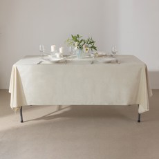 大成纖維 魯平天鵝絨桌布, 大(270 x 150 cm), 象牙白