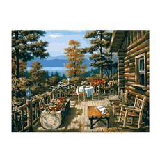 포픈 유화그리기 40 x 50 cm, 통나무집, 불꽃놀이103193519