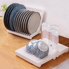 MONACO OLIVE 現代風可折疊碗盤瀝水架, 白色, 2個