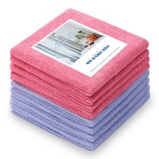 Ssukssak Square Terry Power Magic Cleaner 粉色 4p + 紫色 4p 套組 40 x 60 cm, 1套