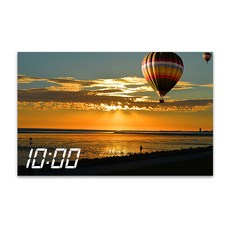 홈마인 캔버스 프린팅 액자 LED 시계 놀이공원 앤 열기구 800 x 500 mm, HM-PARK-32