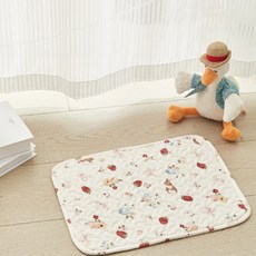 데이소이 고양이 러블리 캐릭터 디자인 방석매트, 10 딸기 플라워 토끼, 1개