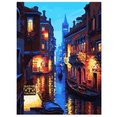 家庭主人 DIY 傑作繪畫套組 河畔之夜 40 x 50cm, 混色