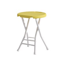 바우마켓 휴대용 간이 접이식 플라스틱 의자 2단, 옐로우, 1개