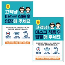 JEJEDECO 佩戴口罩指南 入場登記簿 海報 貼紙 297 x 420 mm, JCP001 佩戴口罩後入場男女, 2個