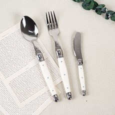 장듀보 라귀올 디너스푼 + 포크 + 버터나이프 세트, 화이트, 1세트, 스푼 + 포크 + 버터나이프