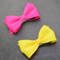 潛水布挺立蝴蝶結髮夾 2件組