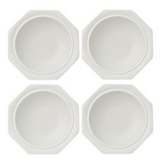 Syracuse CHINA 八角瓷盤 24cm, 4個, 自然白