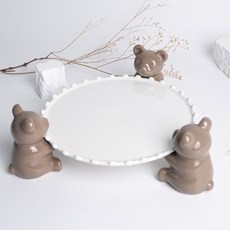 小熊蛋糕架底座 水滴3號 + 小熊3p組, 棕色, 1套