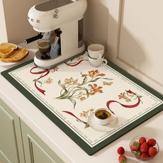 여신 미끄럼 방지 규조토 주방 고급 흡수 속건 식탁매트, 스타일2, 2개, 30 x 50 cm