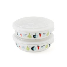 Zen 韓國午餐圓形 3 分隔密封容器套裝 21 厘米, 1組, 分格保鮮碗+一般保鮮碗