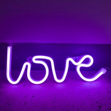 나비다 인스타감성 LOVE 필기체 네온사인, 퍼플