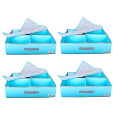 MINEING 4格可拆式收納箱, 4入, 天空藍