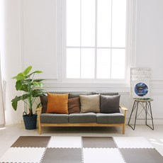 Sonhalmae 純色大型幼兒拼圖墊 4入+收邊材 8入, 棕色+象牙色, 2組