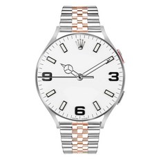 스페이스쉴드 스마트워치 메탈 스틸 밀리네즈루프 쥬빌레 스트랩 시계줄 밴드 44mm, 실버로즈골드