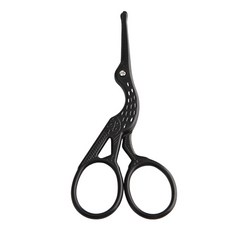 타이탄 둥근날 학 코털가위, 1개, 블랙