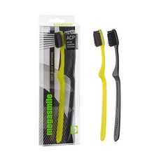 megasmile 柔軟 Black 亮白牙刷 1S03 黃色 + 黑色, 1套