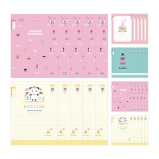 PENPIA 3-6年級女童英文筆記本, 隨機出貨, 30入