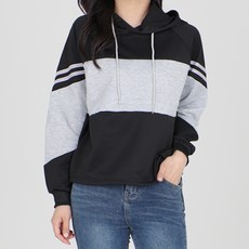 모이르벨라 여성용 케빈 배색 후드 티셔츠 T24FW2-A0589