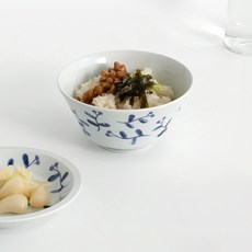 有田燒 藍葉 小碗, 白色 + 藍色, 1個