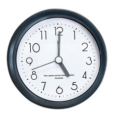 基本粉彩桌鐘, 圓形黑色