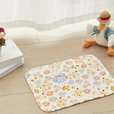 데이소이 고양이 러블리 캐릭터 디자인 방석매트, 22 꽃밭 토끼, 1개