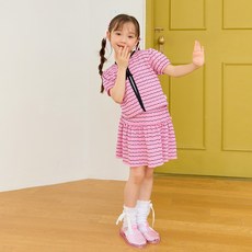 LILIPURRI 女童波浪邊蝴蝶結開襟衫上下套裝