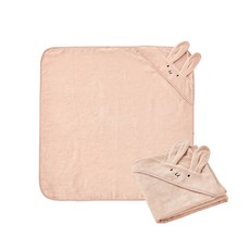 baby muffin 連帽浴巾, 粉色, 1入