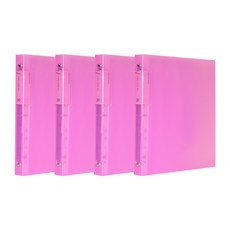 ECO Chungwoon 環扣透明文件夾 A4 20頁, 粉紅色, 4個