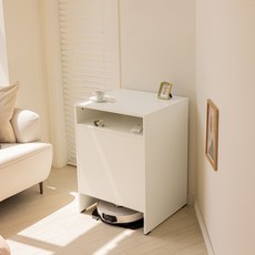 lassem DIY 掃地機器人收納櫃 附輪款, 白色