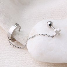 라운드 크로스 체인 피어싱 2p