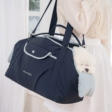 Mon Moitie 狗狗布料布里歐修包, 海軍天藍, 1個