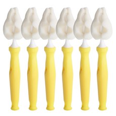 babybear 花型奶嘴刷, 黃色, 6入