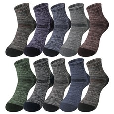 男款Active運動鞋底氣墊中筒登山襪 10雙, 隨機發貨