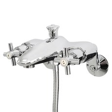 도비도스 대림 십자형 투핸들 레버조절 벽붙이 욕실 욕조수전 FB1502-8C 방문설치, 1개