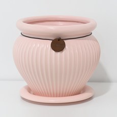 Garden in the City 現代單褶條紋花盆 592, 1套, 粉紅色