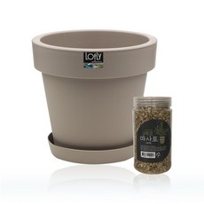 波蘭塑膠花盆底盤組 + 粗砂 500g, 摩卡色