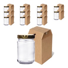 mir 金蓋玻璃收納罐 200ml+包裝禮物盒 M號, 12組