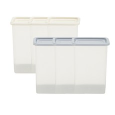 EASY&FREE Door Pocket冰箱收納保鮮盒 6入組 870ml, 1組, 象牙白 3入+灰色 3入