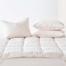 La Pomme Attique 純棉鬆緊帶床墊, 斜紋椰粉紅